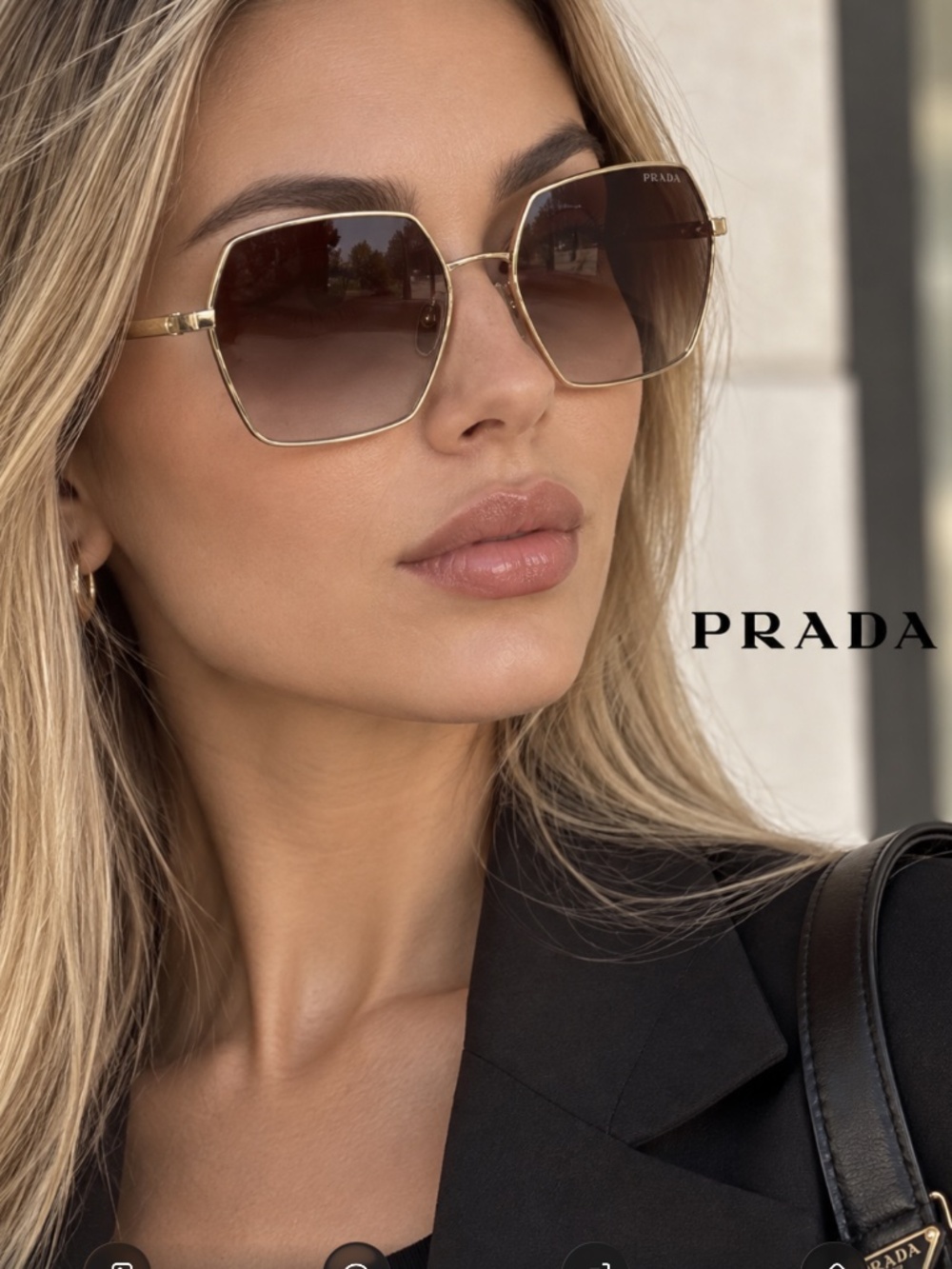 Prada PR 56YS oversize-frame geometric sunglasses